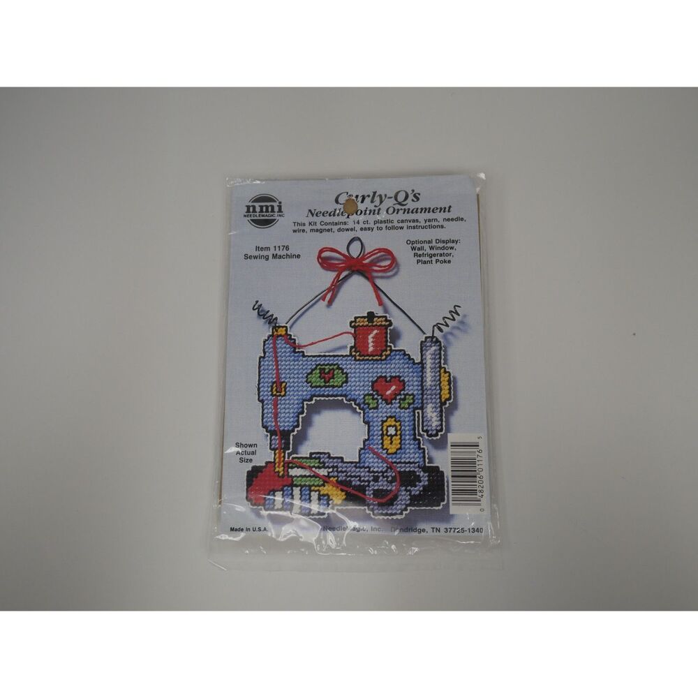 Needle Magic Curly-O's Sewing Machine Needlepoint Ornament Kit NIP Vintage